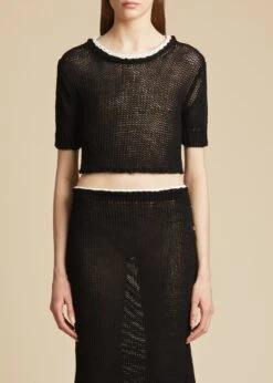 The Oliver Knit Top In Black And Ivory