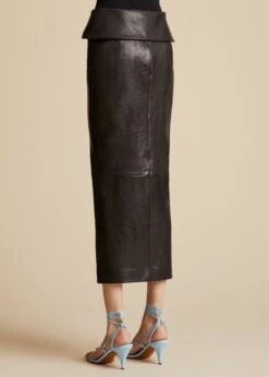 The Pepita Skirt In Black Leather -Fashion Girl Sales Shop PEPITA BLACK LEATHER 0022