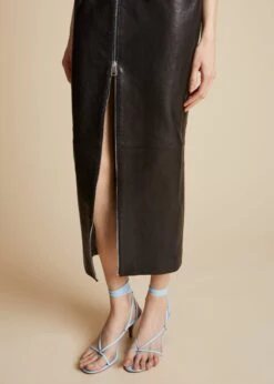 The Pepita Skirt In Black Leather -Fashion Girl Sales Shop PEPITA BLACK LEATHER 0045