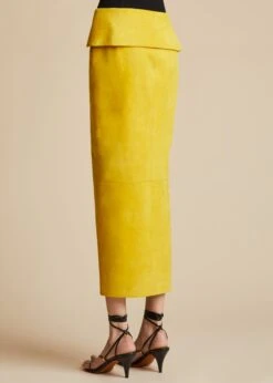 The Pepita Skirt In Lemon Suede -Fashion Girl Sales Shop PEPITA LEMON 0032