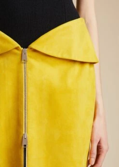 The Pepita Skirt In Lemon Suede -Fashion Girl Sales Shop PEPITA LEMON 0052