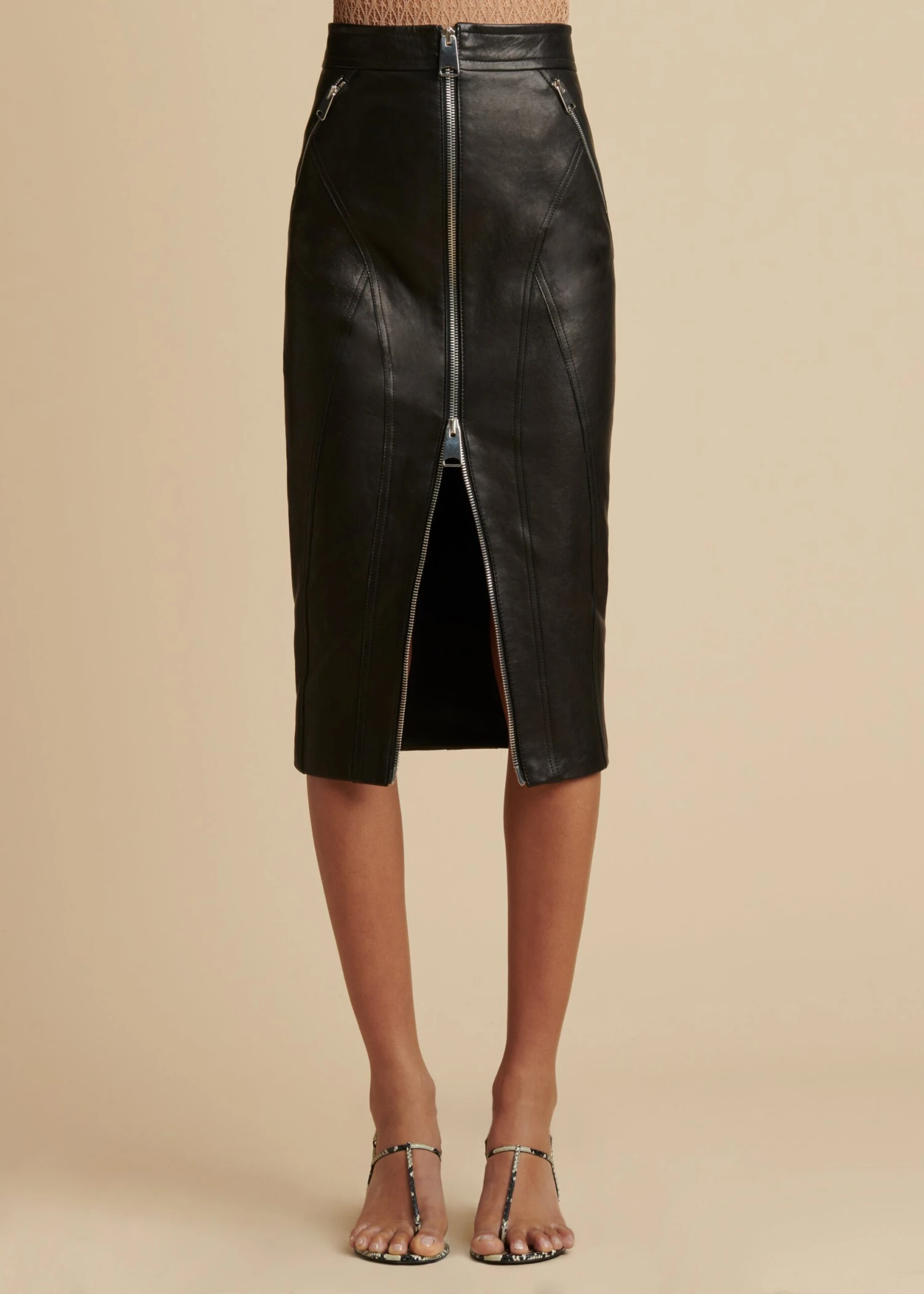 The Quincy Skirt In Black Leather 2 The Quincy Skirt In Black Leather - Image 2