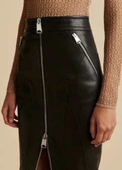 The Quincy Skirt In Black Leather 11 The Quincy Skirt In Black Leather -Fashion Girl Sales Shop QUINCY BLACK 0031