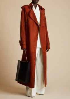 The Rennie Trench In Rust Suede