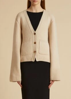 The Scarlet Cardigan In Custard