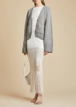 The Scarlet Cardigan In Warm Grey -Fashion Girl Sales Shop SCARLET WARMGREY 0008