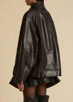 The Shallin Jacket In Black Leather -Fashion Girl Sales Shop SHALLIN BLACK 0023