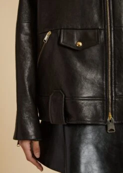 The Shallin Jacket In Black Leather -Fashion Girl Sales Shop SHALLIN BLACK 0040