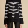 The Suzette Cardigan In Black And White Stripe