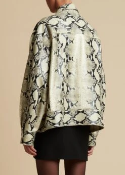 The Tania Jacket In Natural Python-Embossed Leather 10 The Tania Jacket In Natural Python-Embossed Leather -Fashion Girl Sales Shop TANIA PYTHON 0034