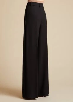 The Teyana Pant In Black Wool -Fashion Girl Sales Shop TEYANA BLACK WOOL 0005