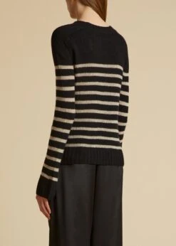 The Tilda Sweater In Black And Powder Stripe 8 The Tilda Sweater In Black And Powder Stripe -Fashion Girl Sales Shop TILDA BLACK POWDER 0017