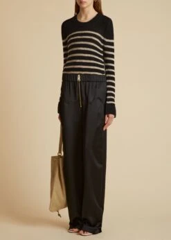 The Tilda Sweater In Black And Powder Stripe 7 The Tilda Sweater In Black And Powder Stripe -Fashion Girl Sales Shop TILDA BLACK POWDER 0033