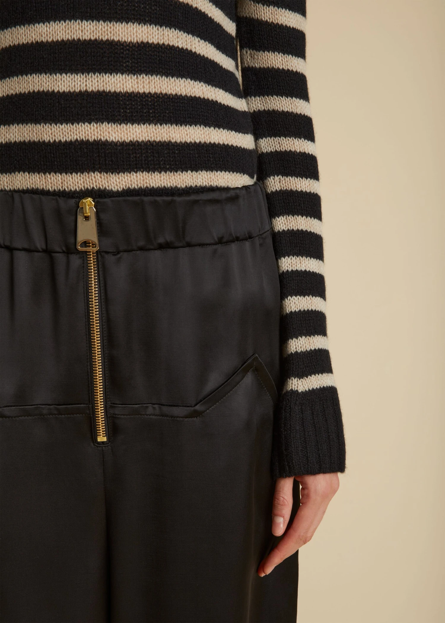 The Tilda Sweater In Black And Powder Stripe 4 The Tilda Sweater In Black And Powder Stripe - Image 4