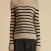 The Tilda Sweater In Powder And Black Stripe