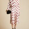 The Tudi Skirt In Cream With Red Lip Print