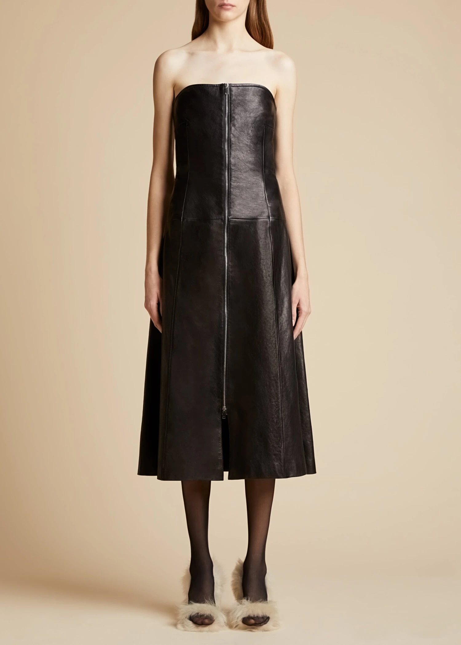 The Valerie Dress In Black Leather 2 The Valerie Dress In Black Leather - Image 2