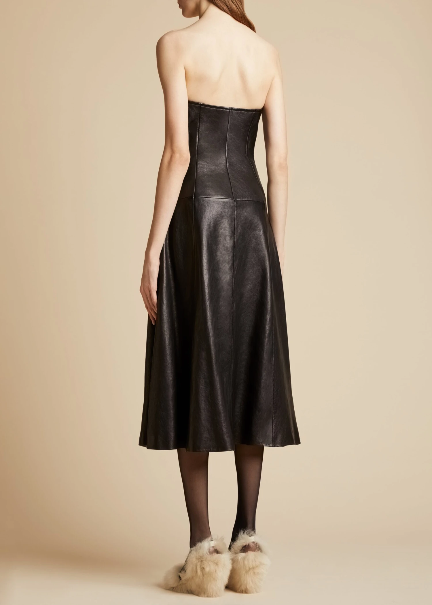 The Valerie Dress In Black Leather 3 The Valerie Dress In Black Leather - Image 3