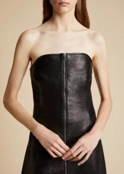 The Valerie Dress In Black Leather 11 The Valerie Dress In Black Leather -Fashion Girl Sales Shop VALERIE BLACKLEATHER 0011