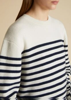 The Viola Sweater In Ivory And Navy Stripe -Fashion Girl Sales Shop VIOLA IVORY NAVY 0002