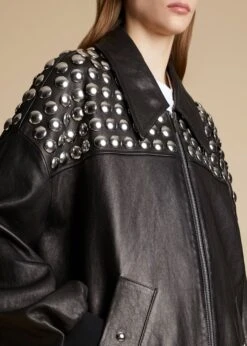 The Ziggy Jacket In Black Leather With Studs -Fashion Girl Sales Shop ZIGGY BLACKLEATHER 0033