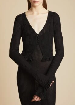 The Zinnia Cardigan In Black -Fashion Girl Sales Shop ZINNIA BLACK 0055